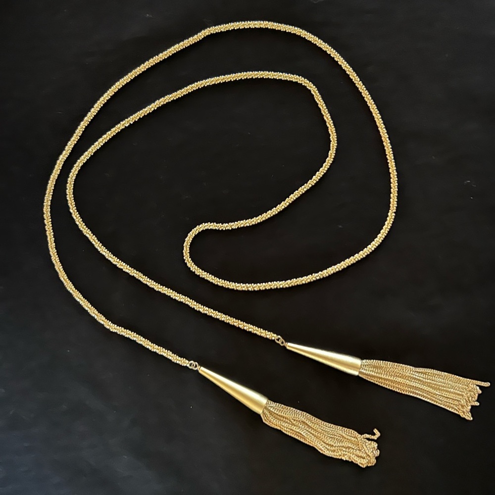 Kendra Scott Phara gold tassel lariat necklace